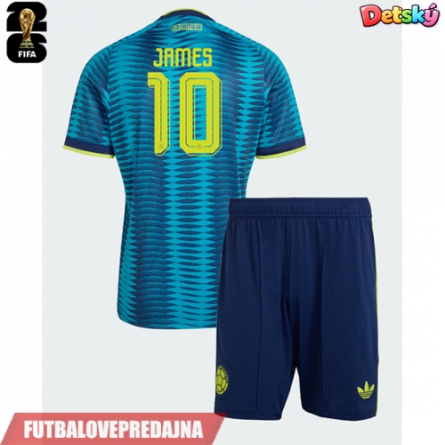 Lacne Dětský Futbalové dres Kolumbia James Rodriguez #10 MS 2026 Krátky Rukáv - Preč (+ trenírky)